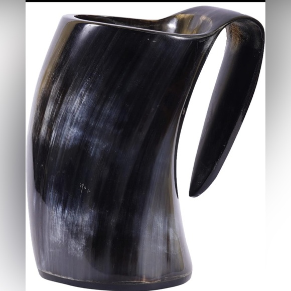 Black Viking Drinking Horn Mug large - Picture 4 of 12